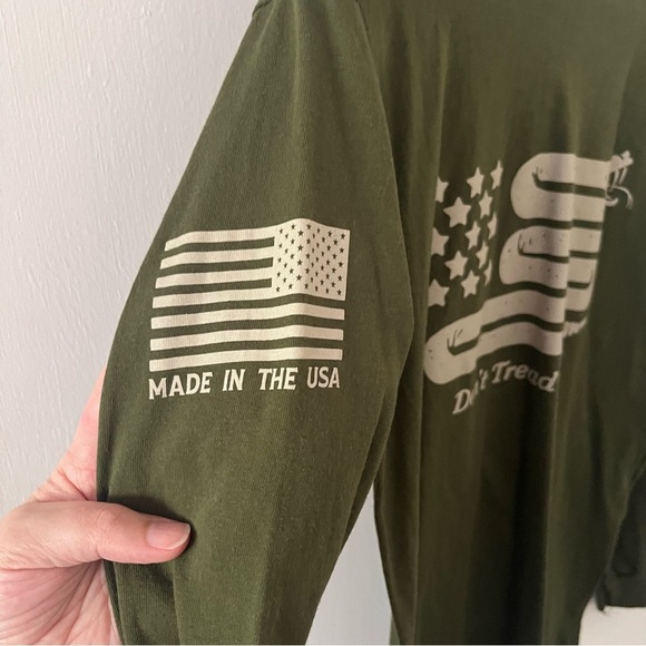 Rags of Honor Don’t Tread on Me Green Long Sleeve Tee Made in USA Men’s Medium - Picture 5 of 9